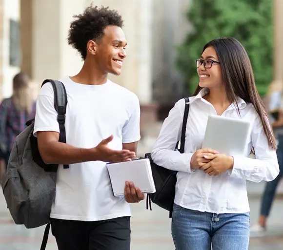 two student walking to class