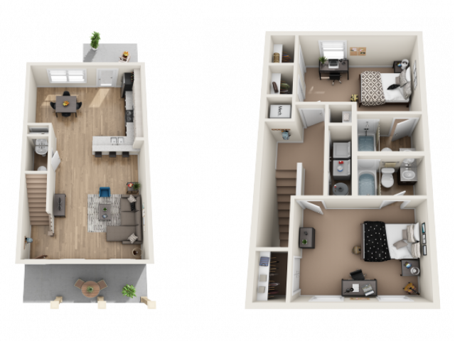 2x2.5 - Birchmore A Furnished Floor plan