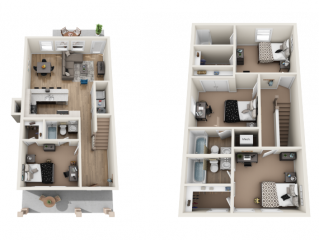 4x4 - Lumpkin A Furnished Floor plan