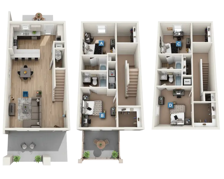 4x4.5 - Milledge B Furnished Floor plan